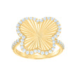 10kt Yellow Gold Womens Cubic-Zirconia Butterfly Fashion Ring