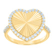 10kt Yellow Gold Womens Cubic-Zirconia Heart Ring