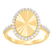10kt Yellow Gold Womens Cubic-Zirconia Oval Fashion Ring