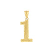 14kt Yellow Gold Unisex Initial Number 1 Charm Pendant 