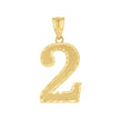 14kt Yellow Gold Unisex Initial Number 2 Charm Pendant 