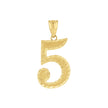 14kt Yellow Gold Unisex Initial Number 5 Charm Pendant 