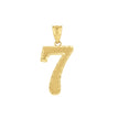14kt Yellow Gold Unisex Initial Number 7 Charm Pendant 