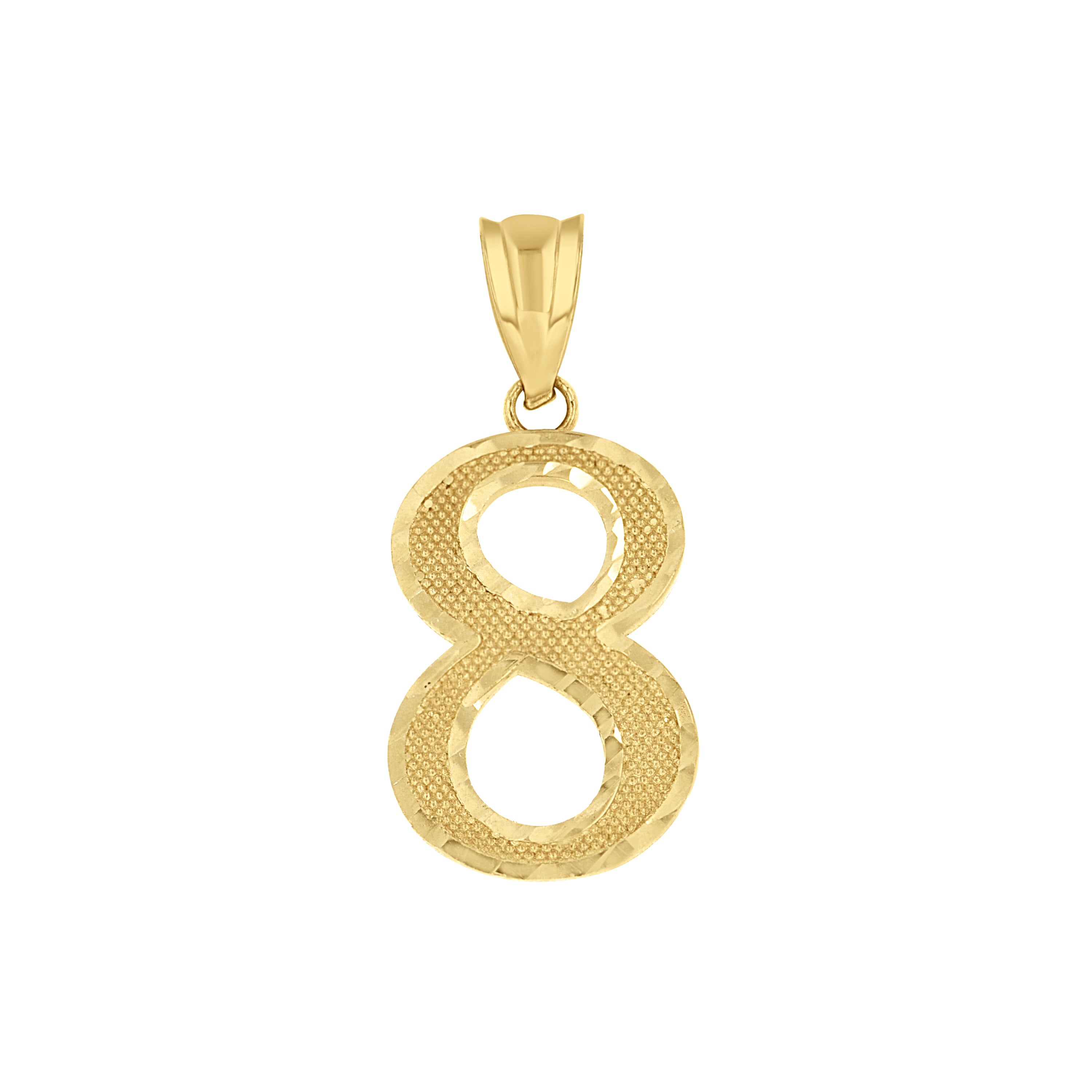 14kt Yellow Gold Unisex Initial Number 8 Charm Pendant 