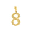 14kt Yellow Gold Unisex Initial Number 8 Charm Pendant 