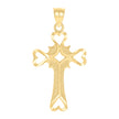 10kt Yellow Gold Womens Mens Unisex Cross Heart Charm Pendant