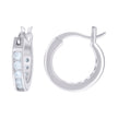 925 Sterling Silver Womens 14mm Moissanite Stone 0.88Ct Hoop Earrings