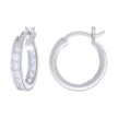 925 Sterling Silver Womens Cubic-Zirconia Inside-Out 3mm-16 Hoop Earrings