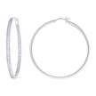 925 Sterling Silver Womens Cubic-Zirconia Inside-Out 3mm-56 Hoop Earrings