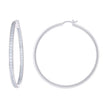 925 Sterling Silver Womens Cubic-Zirconia Inside-Out 3mm-58 Hoop Earrings
