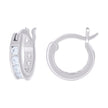 925 Sterling Silver Womens Cubic-Zirconia 3mm-12 Hoop Earrings
