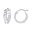 925 Sterling Silver Womens Cubic-Zirconia Single Row CZ Hoop Earrings 