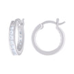 925 Sterling Silver Womens Cubic-Zirconia 3mm-16 Hoop Earrings