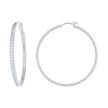 925 Sterling Silver Womens Cubic-Zirconia 3mm-52 Hoop Earrings