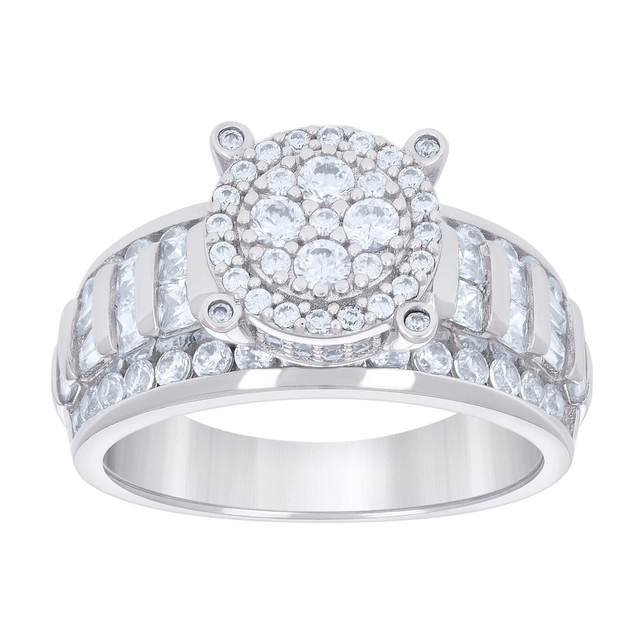 925 Sterling Silver Womens Cubic-Zirconia Fashion Ring Size 9 - SLV-131240