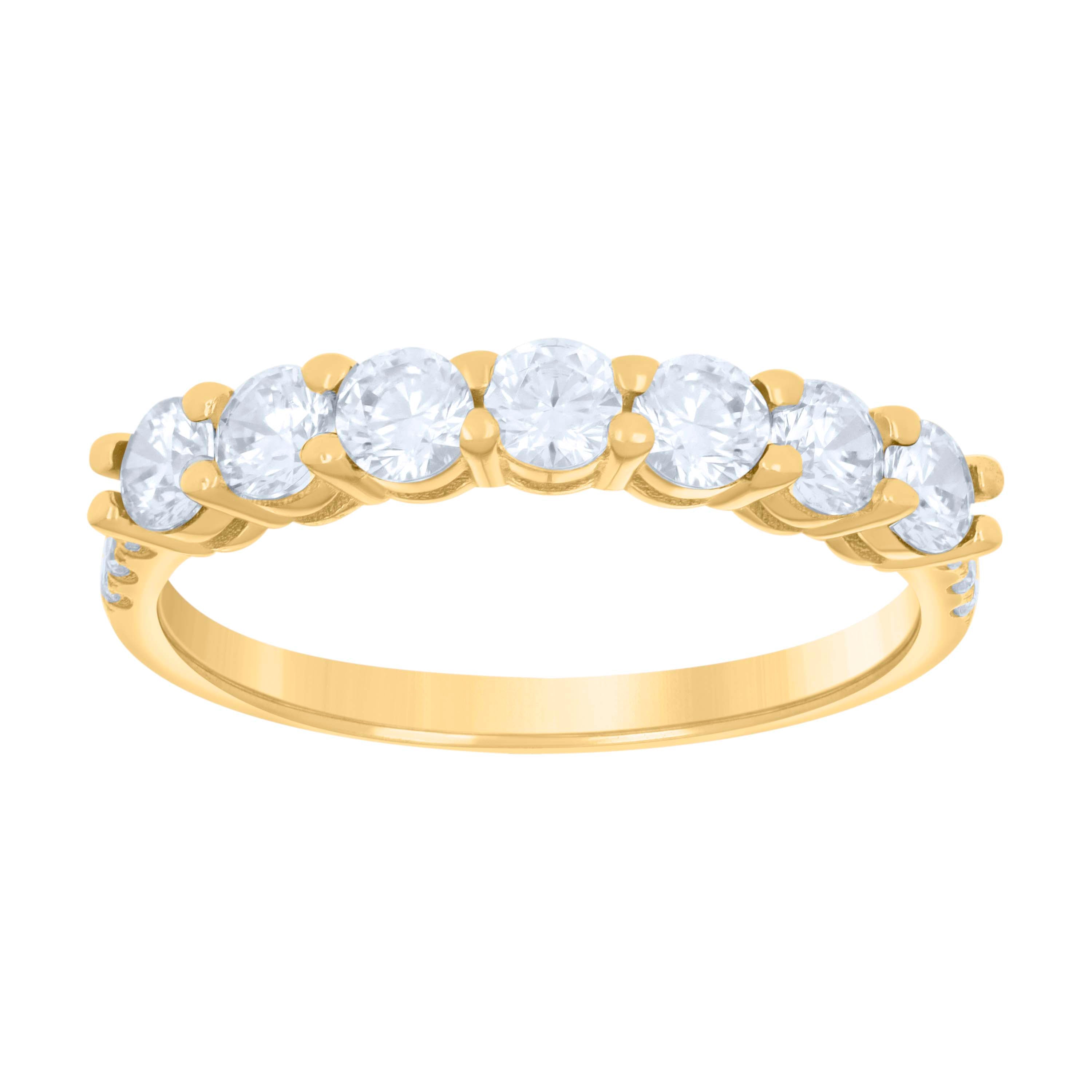 10kt Yellow Gold Womens Cubic-Zirconia Eternity Band Ring
