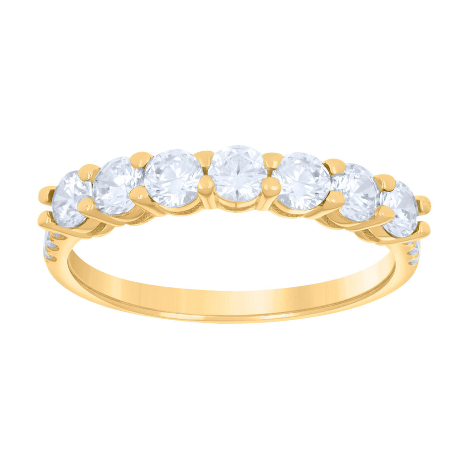 10kt Yellow Gold Womens Cubic-Zirconia Eternity Band Ring