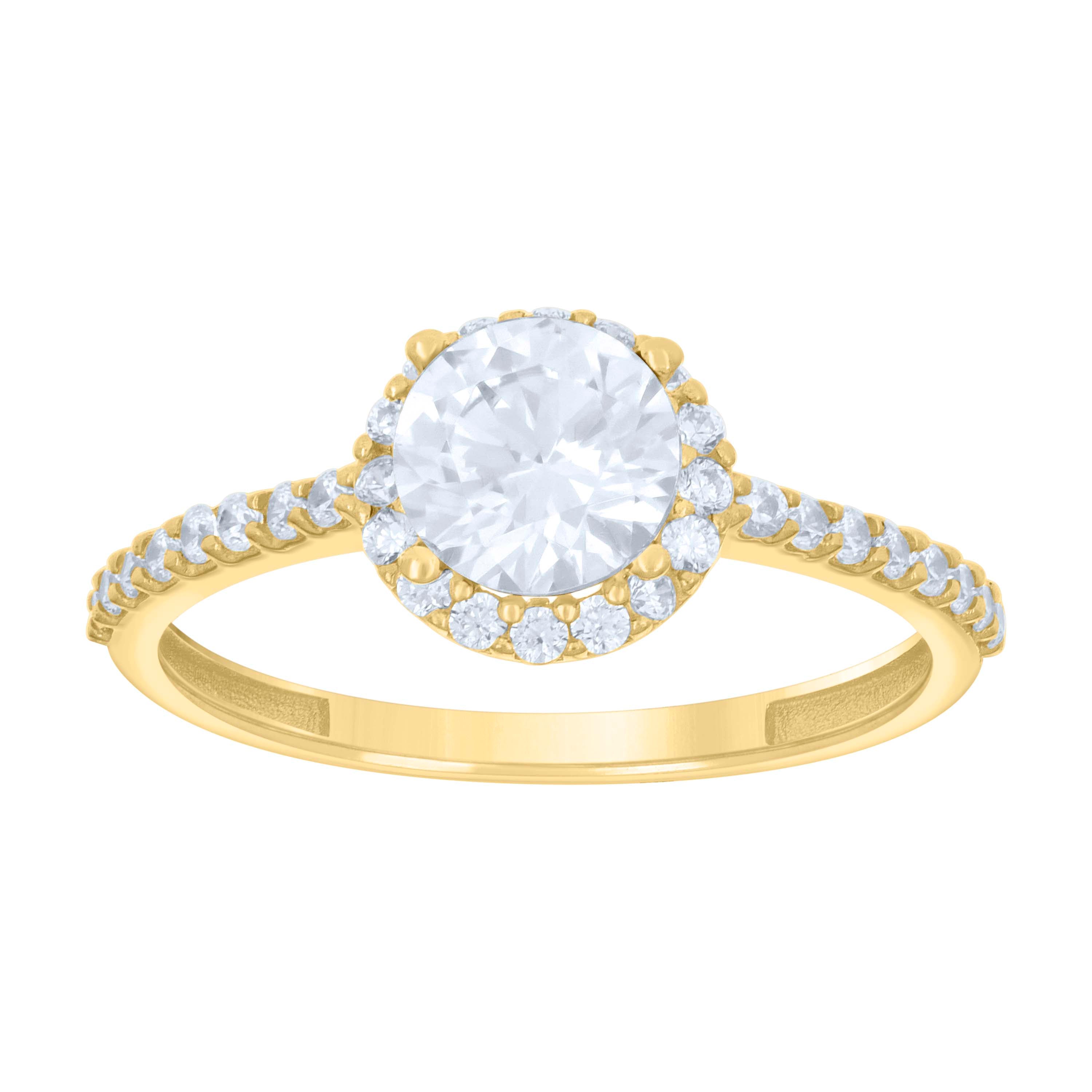 10kt Yellow Gold Womens Cubic-Zirconia Fashion Ring
