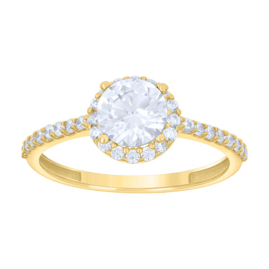 10kt Yellow Gold Womens Cubic-Zirconia Fashion Ring