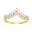10kt Yellow Gold Womens Cubic-Zirconia Crown Fashion Ring