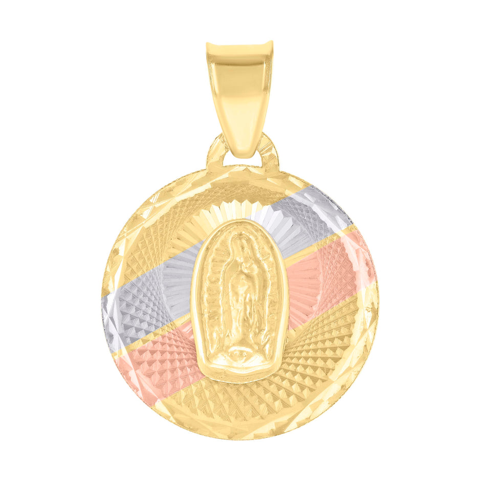 10kt Tri-Color Gold Womens Guadalupe Religious Charm Pendant 