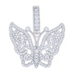925 Sterling Silver Mens 1.60ct Moissanite Butterfly Fashion Charm Pendant