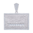 925 Sterling Silver Mens 1.22ct, 0.40ct Baguette Round Moissanite Last Supper Religious Pendant