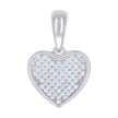 925 Sterling Silver Womens Round 0.40ct Moissanite Heart Love & Hearts Charm Pendant