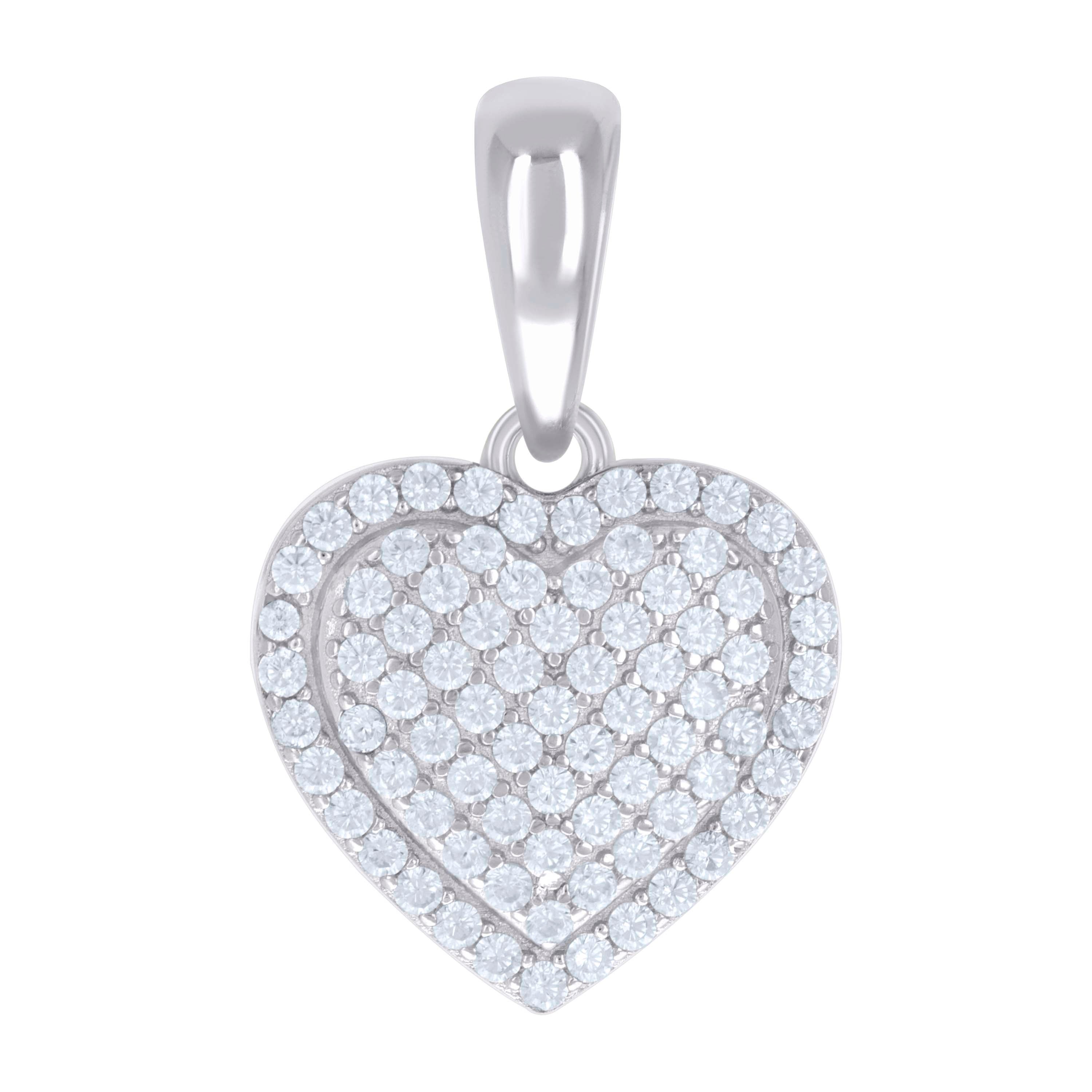925 Sterling Silver Womens 1.13ct Moissanite Heart Charm Pendant 