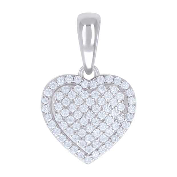 925 Sterling Silver Womens 1.13ct Moissanite Heart Charm Pendant 