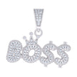 925 Sterling Silver Mens 1.83ct Moissanite BOSS Fashion Charm Pendant 