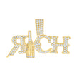 925 Sterling Silver Yellow Mens 0.92ct Moissanite RICH Fashion Charm Pendant 