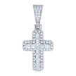 925 Sterling Silver Mens 0.46ct Baguette 0.30ct Round Moissanite Cross Religious Pendant 