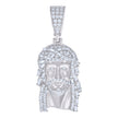 925 Sterling Silver Mens 0.59ct, 0.78ct Baguette Round Moissanite Jesus Religious Pendant