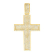 925 Sterling Silver Yellow-tone Mens 1.07ct Moissanite Cross Religious Charm Pendant