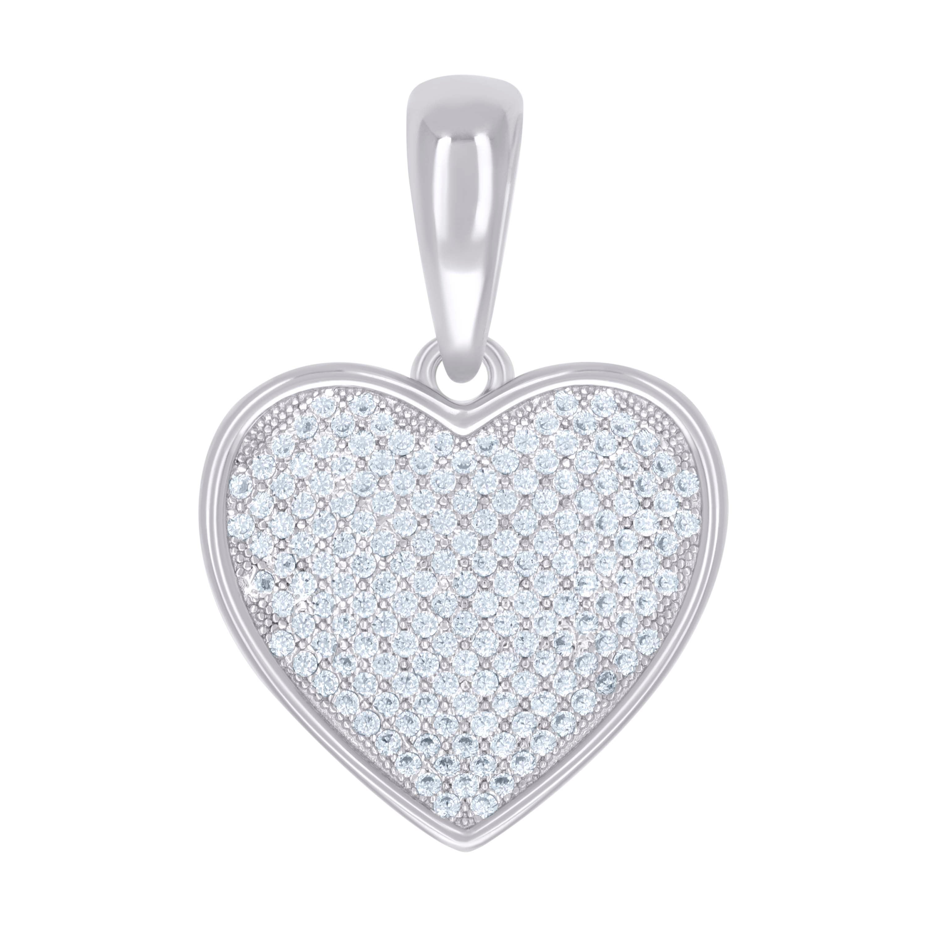 925 Sterling Silver Womens 0.90ct Moissanite Love Heart Charm Pendant
