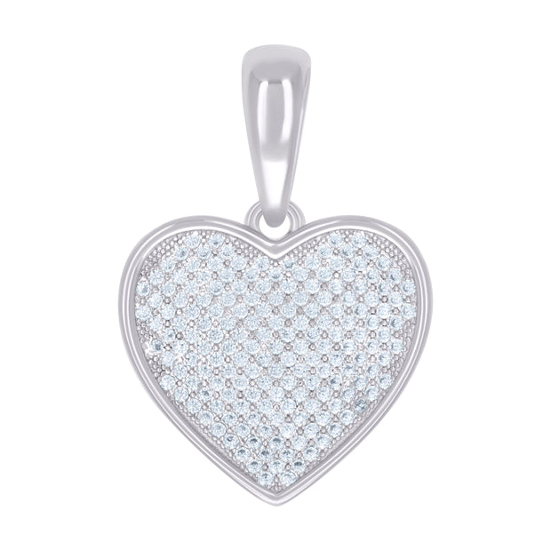 925 Sterling Silver Womens 0.90ct Moissanite Love Heart Charm Pendant