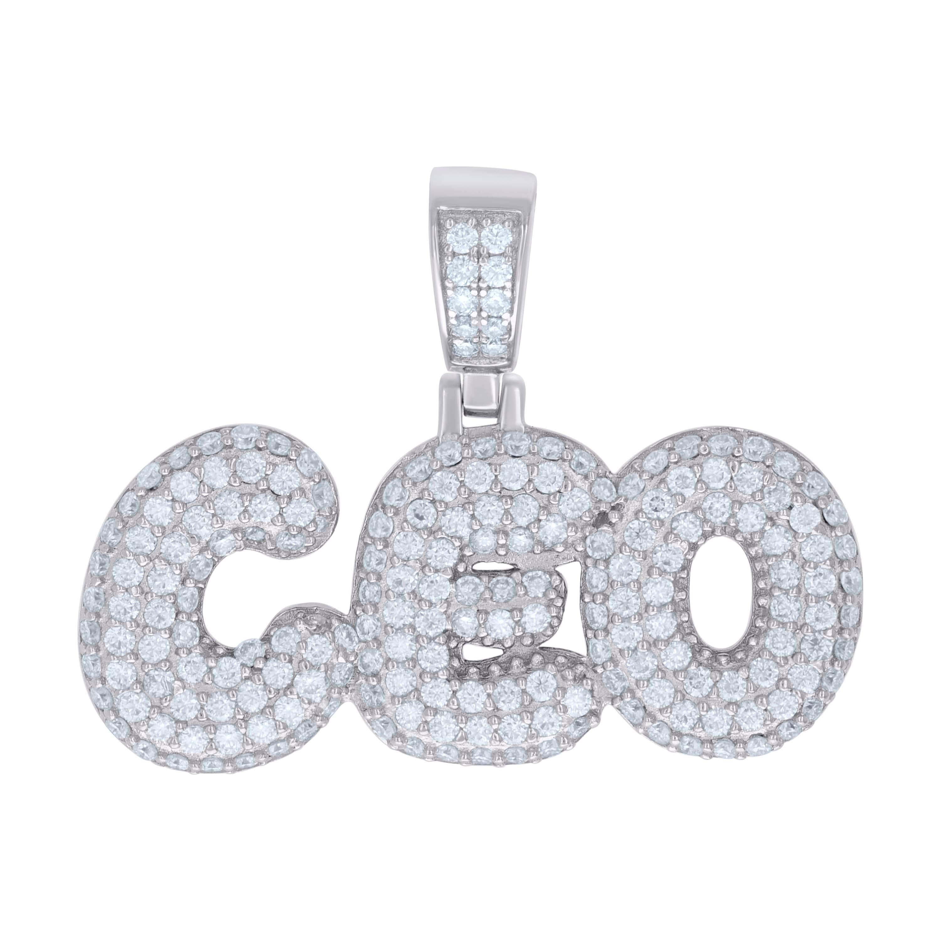 925 Sterling Silver Mens 1.63ct Moissanite CEO Fashion Charm Pendant 