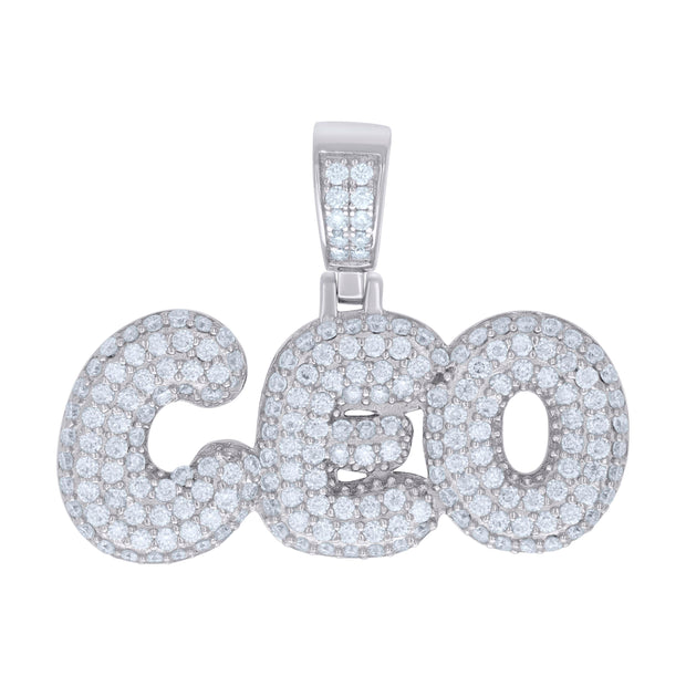 925 Sterling Silver Mens 1.63ct Moissanite CEO Fashion Charm Pendant 