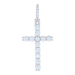 925 Sterling Silver Mens 3.897ct Moissanite Cross Religious Pendant 