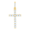 925 Sterling Silver Yellow-tone Mens 3.897ct Moissanite Cross Religious Pendant 