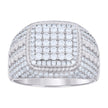 925 Sterling Silver Mens 1.94ct Moissanite Square Head Fashion Ring Size 8 - SLV-130907