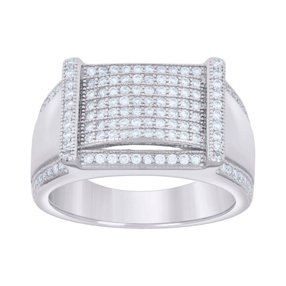 925 Sterling Silver Mens 0.69ct Moissanite Fashion Ring Size 11 - SLV-130916