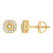925 Sterling Silver Yellow-tone Womens Moissanite 0.20ct Octagon Fashion Stud Earrings