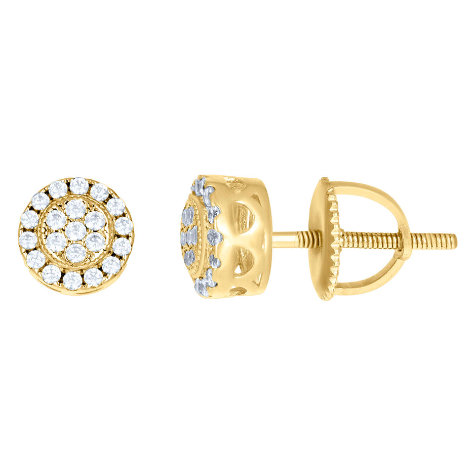 925 Sterling Silver Womens Yellow-tone 0.22ct Moissanite Fashion Stud Earrings
