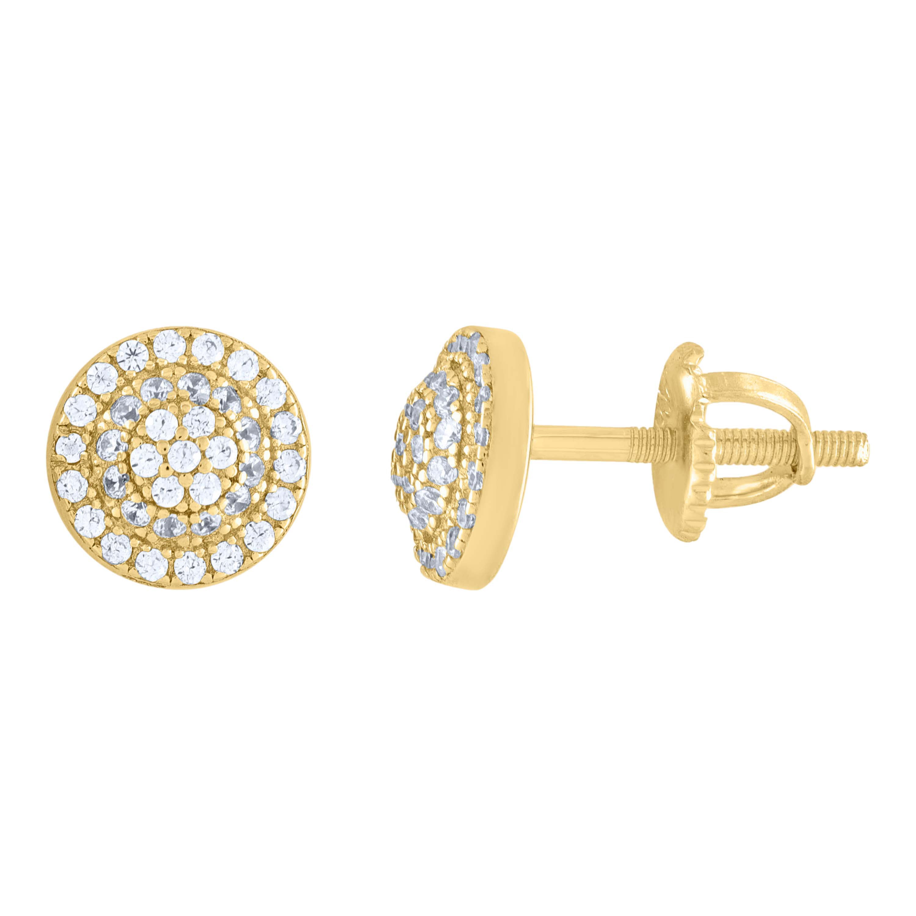 925 Sterling Silver Yellow-tone Womens Moissanite 0.53ct Fashion Stud Earrings