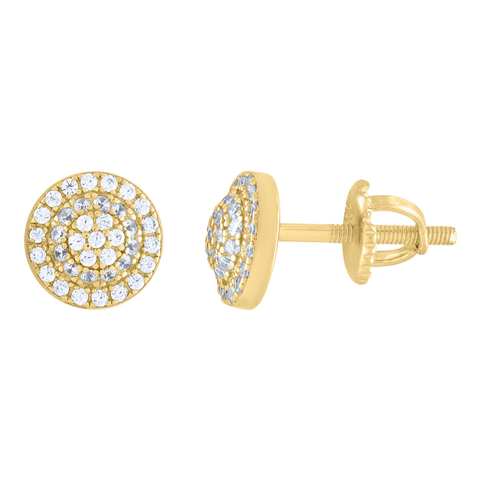 925 Sterling Silver Yellow-tone Womens Moissanite 0.53ct Fashion Stud Earrings