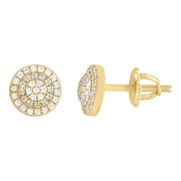 925 Sterling Silver Yellow-tone Womens Moissanite 0.53ct Fashion Stud Earrings