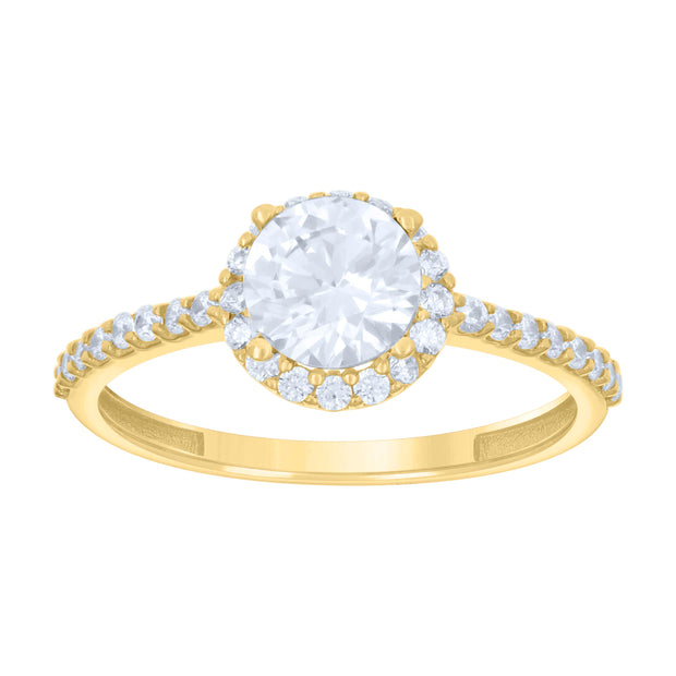 14K Gold Cz Ring