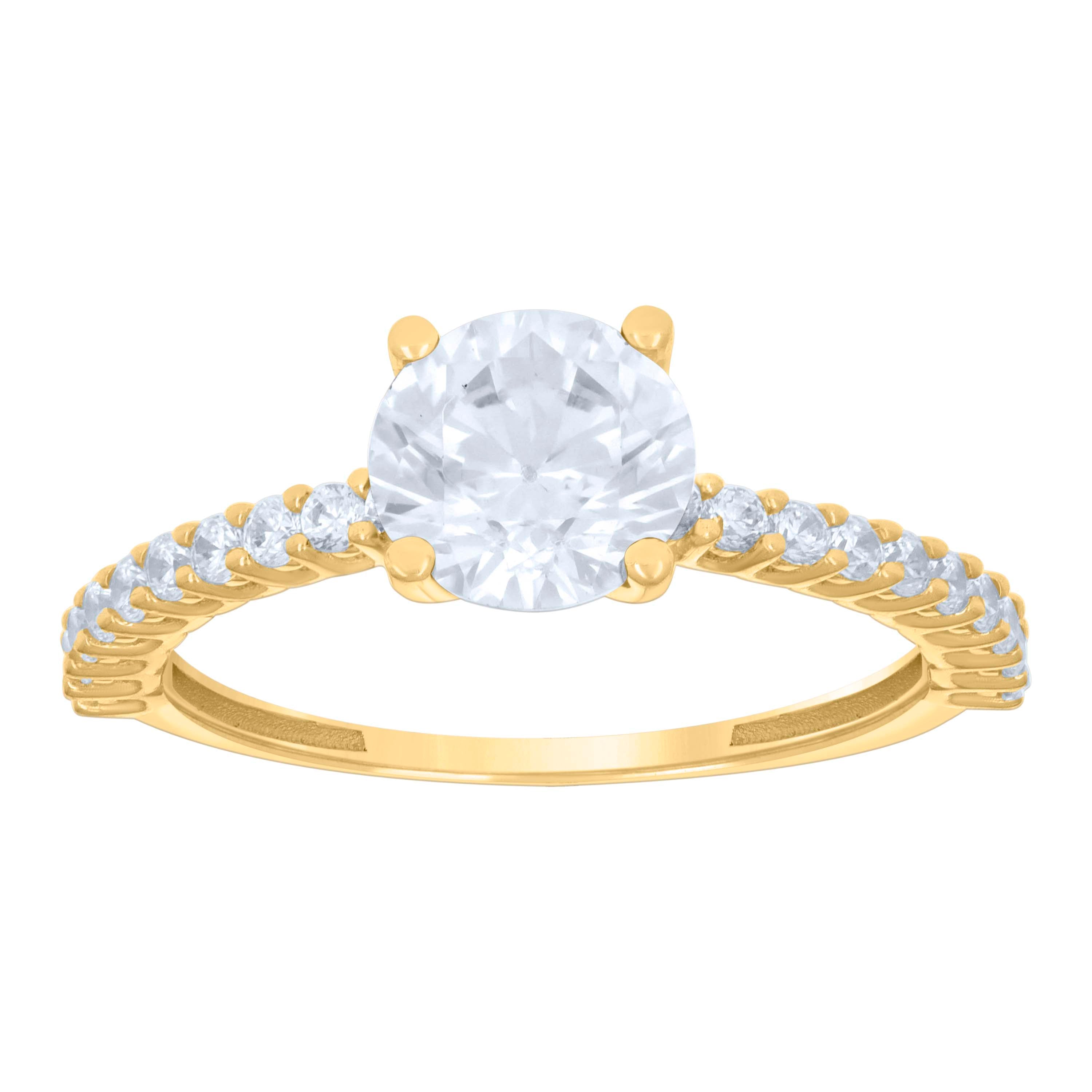 14kt Yellow Gold Womens Cubic-Zirconia Fashion Ring